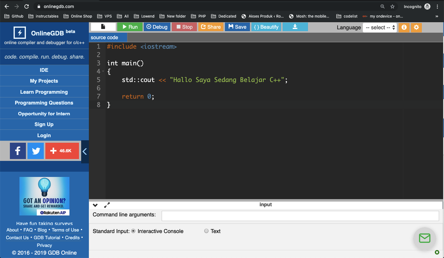 Tips Compile Code C++ Online | Blog Choirrulloh